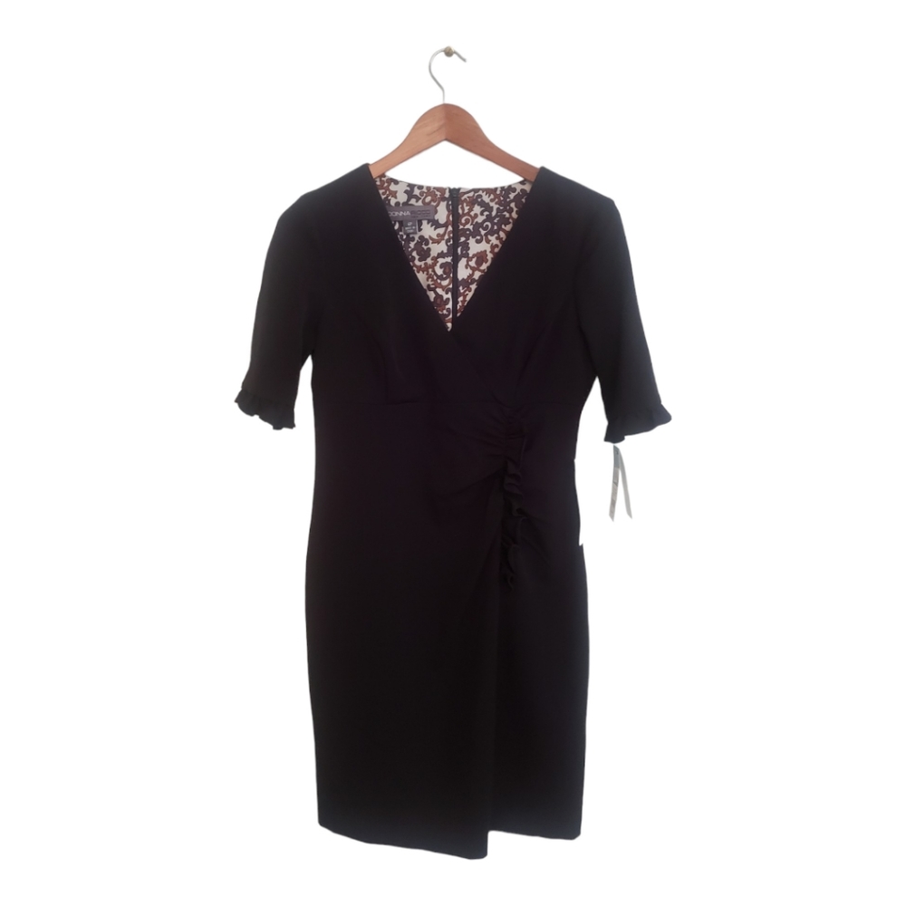 Donna Ricco Timeless black dress size 6 Petite NWT